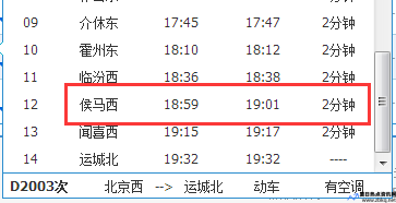 运城火车站列车时刻表(运城到北京火车时刻表)